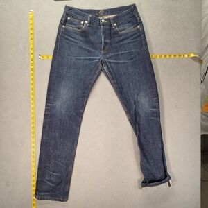 A.P.C. Jeans Mens Selvedge Blue Slim Whiskers Honeycomb Fits 28x29